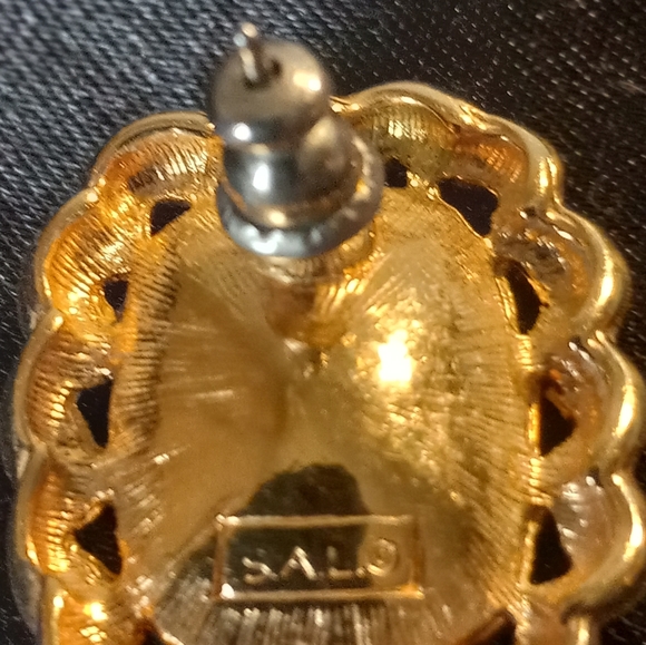 Purple and Gold Post Earrings - Picture 11 of 11